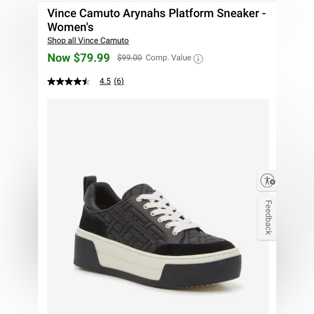 Vince Camuto Black Sneakers